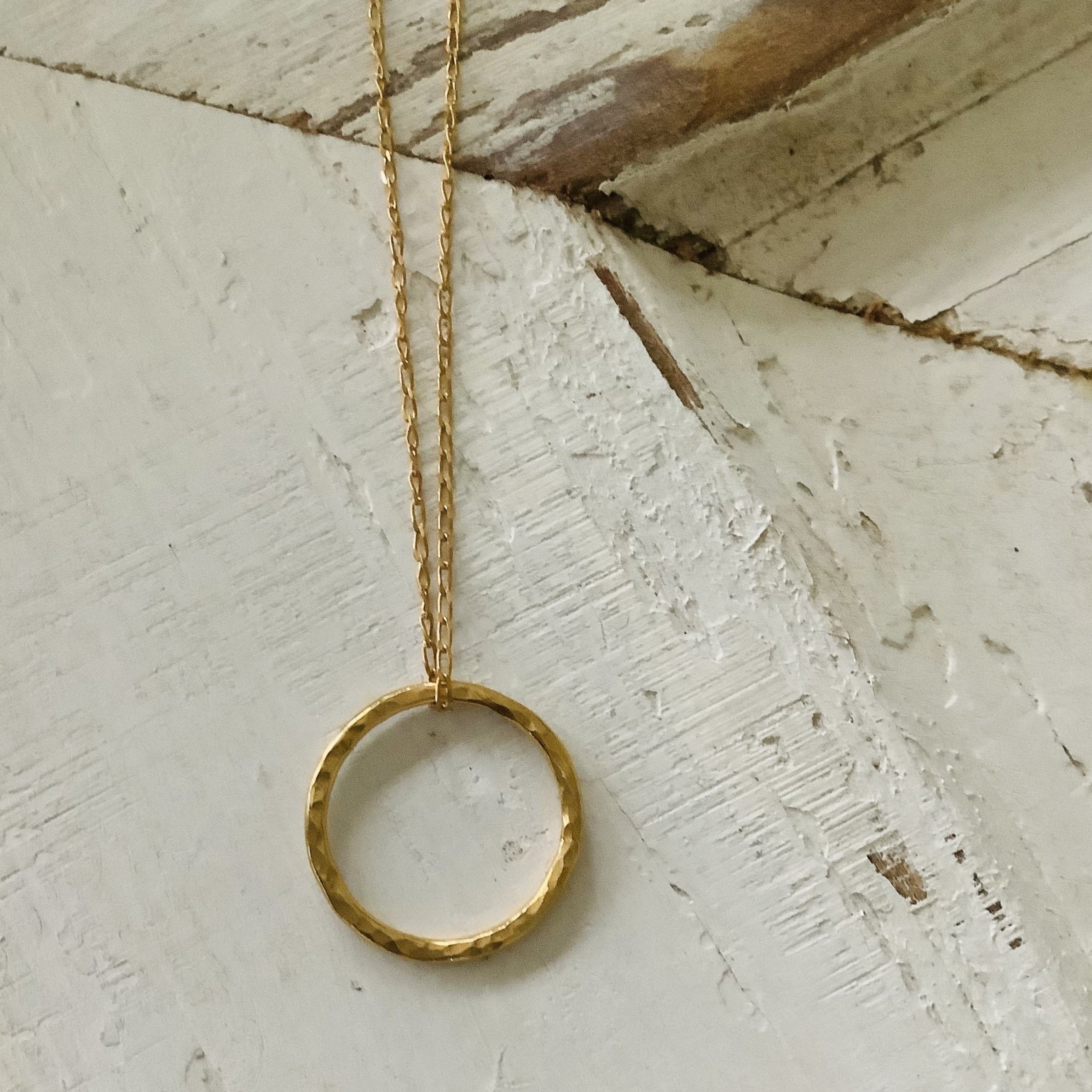 Handmade Gold  Halo Hoop Necklace