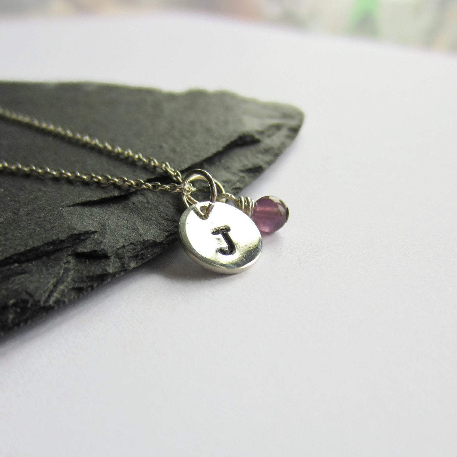 Personalised Sterling Silver Amethyst Necklace | February Birthstone