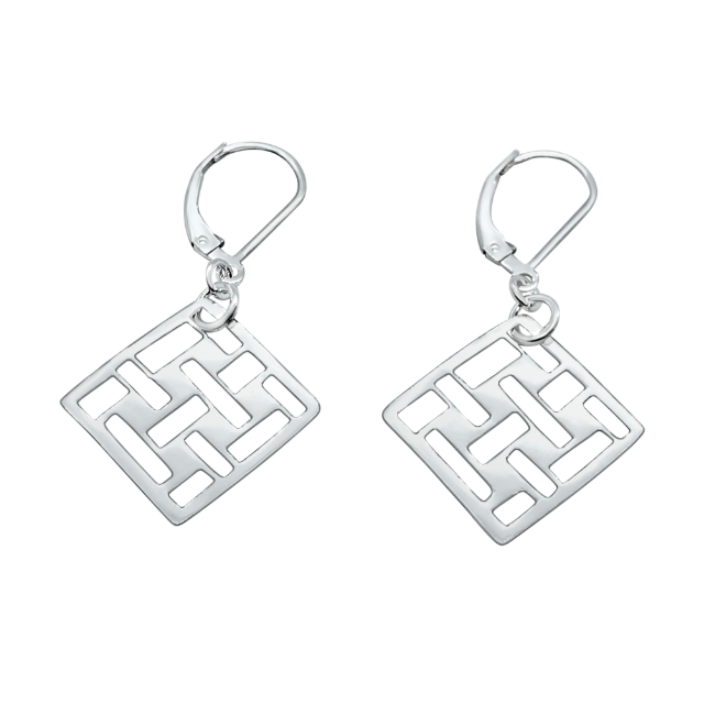 Devotion Woven Square Sterling Silver Earrings