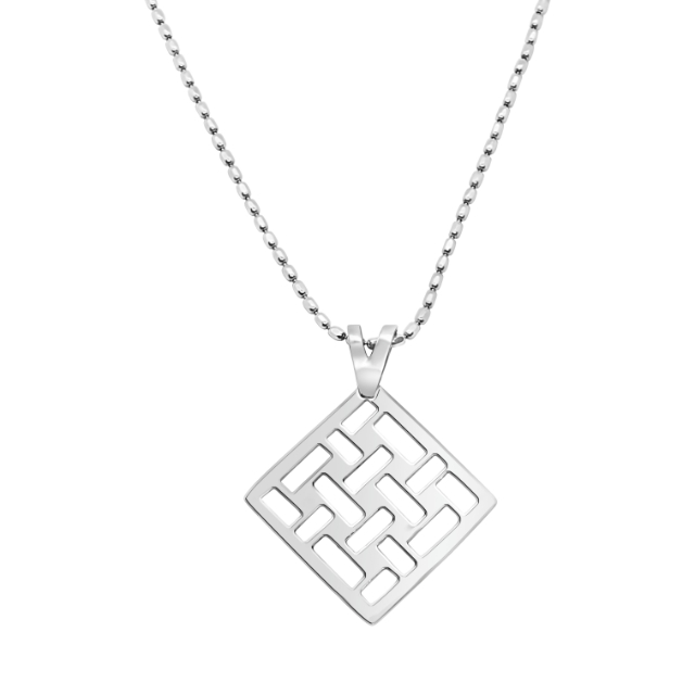 Devotion Small Woven Square Pendant Necklace