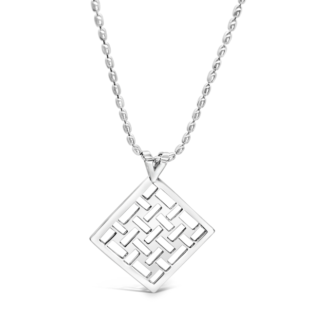 Devotion Woven Square Statement Pendant Necklace