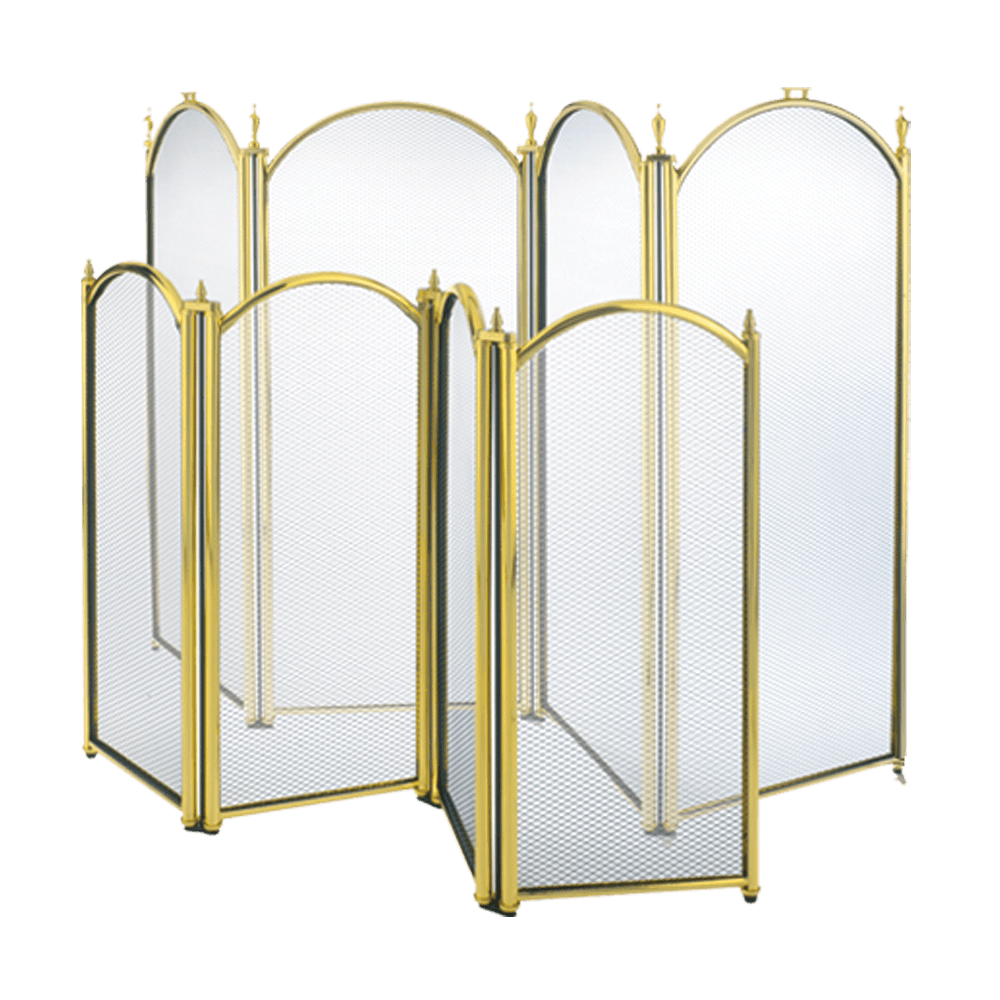 Stovax 4-Panel Brass Plated Fire Screen