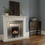 Polished Cast Iron fireplace front with polished Insert 
