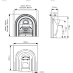 Decorative Arched Fireplace Insert dims