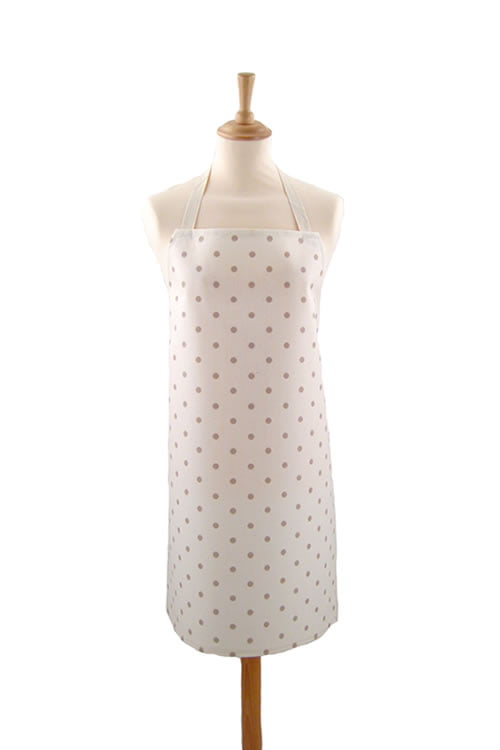 Dotty Cream/Taupe Adult Wipe Clean Oilcloth Apron