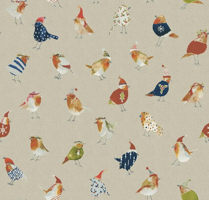 Christmas Robins Gloss Wipe Clean Tablecloth