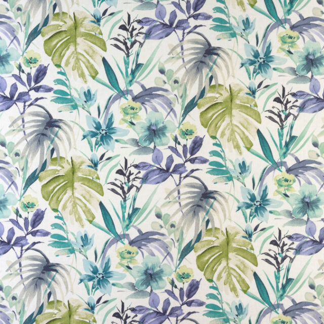 Tropical Paradise Indigo Wipe Clean Oilcloth Tablecloth