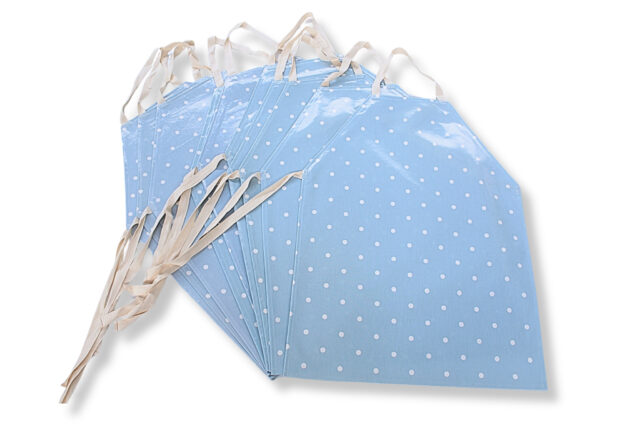 Bundle of 10 Dotty Blue Adult Wipe Clean Oilcloth Aprons