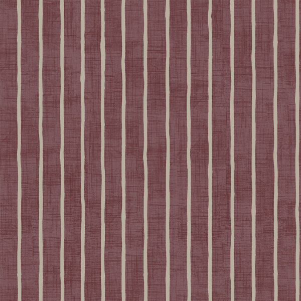 Pencil Stripe Mulberry Matt Wipe Clean Oilcloth Tablecloth