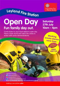 poster advertising leyland station open day