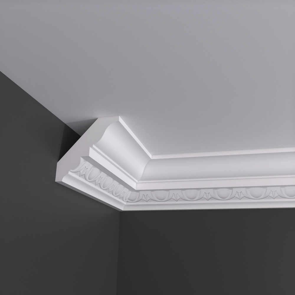 Large Egg and Dart Plaster Cornice Coving – 3m – Leyland Decorative