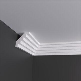 Small Stepped Plaster Cornice Coving - 3m