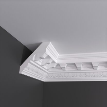 Egg and Dart with Block Plaster Cornice Coving - 3m