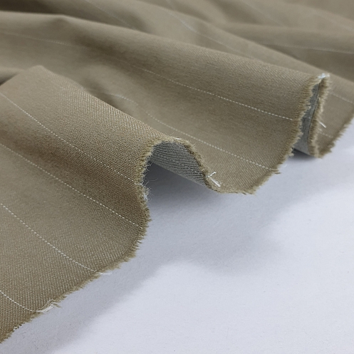 Camel Polyester/Lycra Herringbone Stretch Suiting - NY Designer - 56W >  Suiting Fabric > Fabric Mart