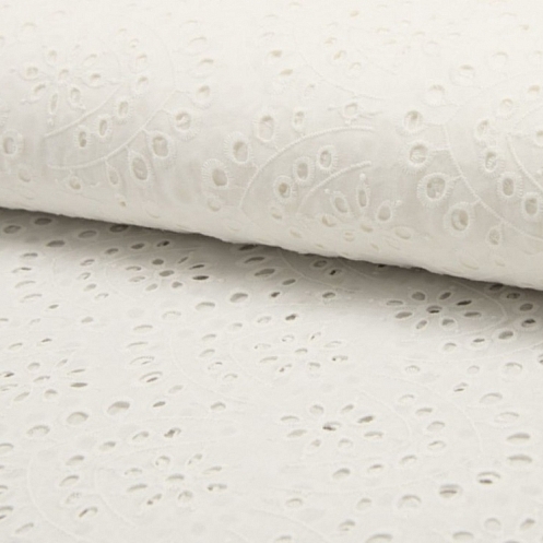 1m mint   Broderie Anglaise Cotton Fabric 45'' 