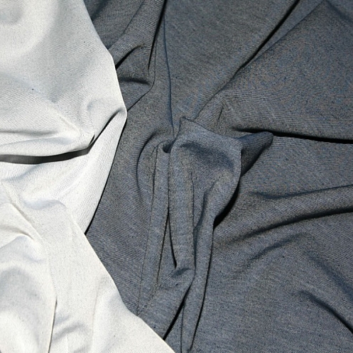 Light Linen Denim Fabric Sample | Chairish