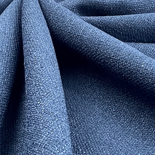 Sydney 4 Way Stretch Plain Crepe Suiting Dress Fabric - Denim Blue by Lady  McElroy