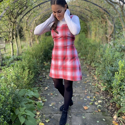 New look tartan on sale pinafore