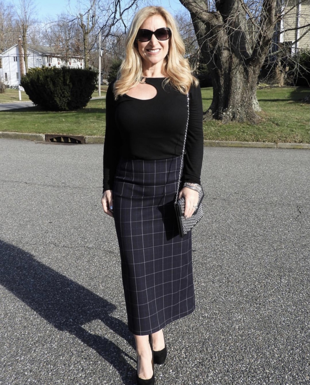 classic plaid pencil skirt