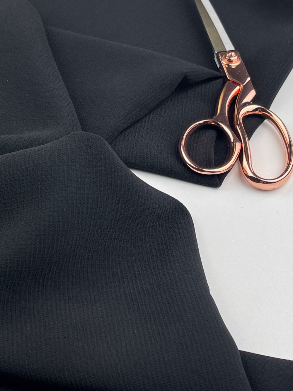 Soft Polyester Crepe Fabric Black, 1186054