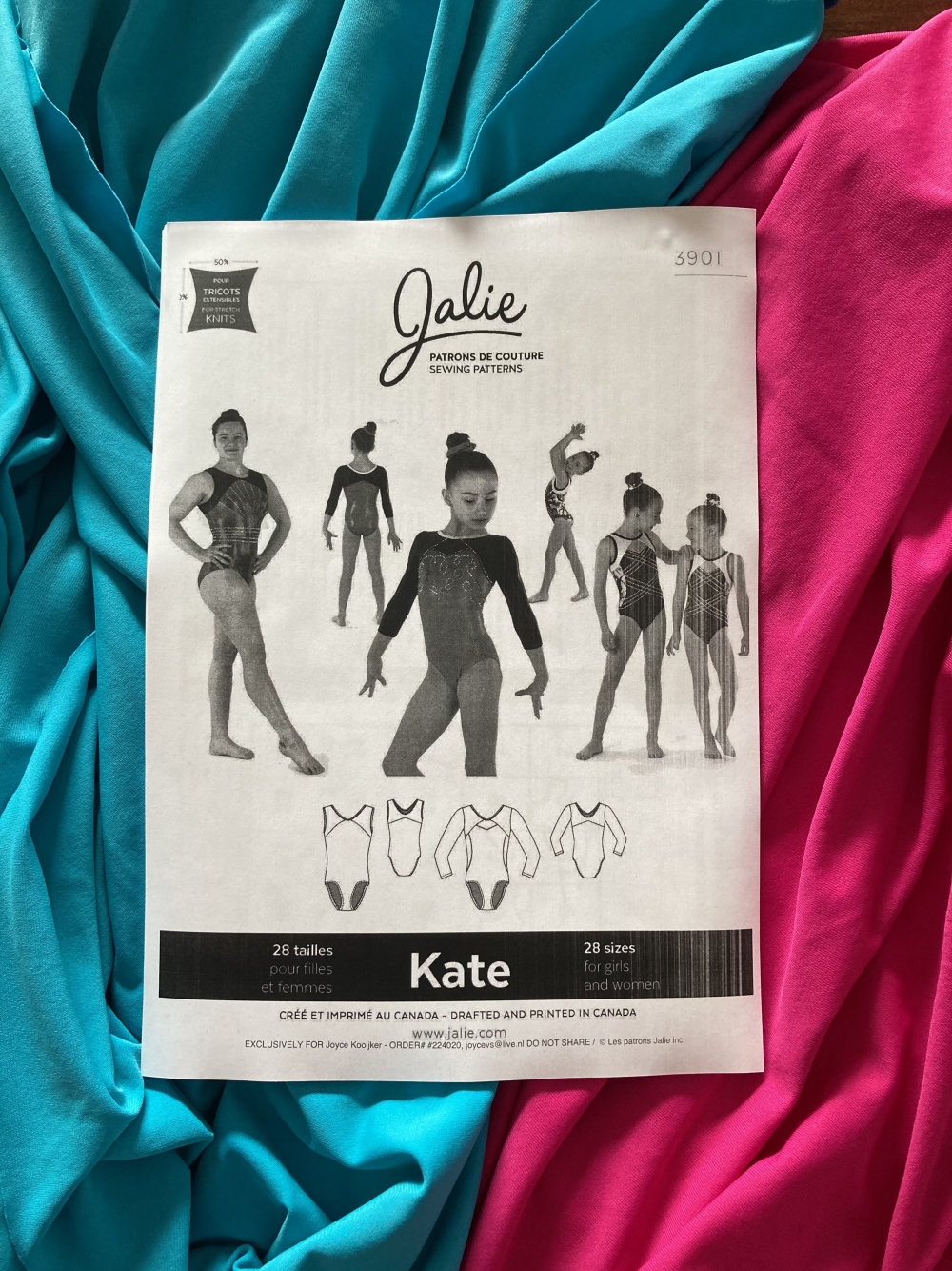 Jalie Paper Sewing Pattern 3901 Kate Gymnastics Leotards