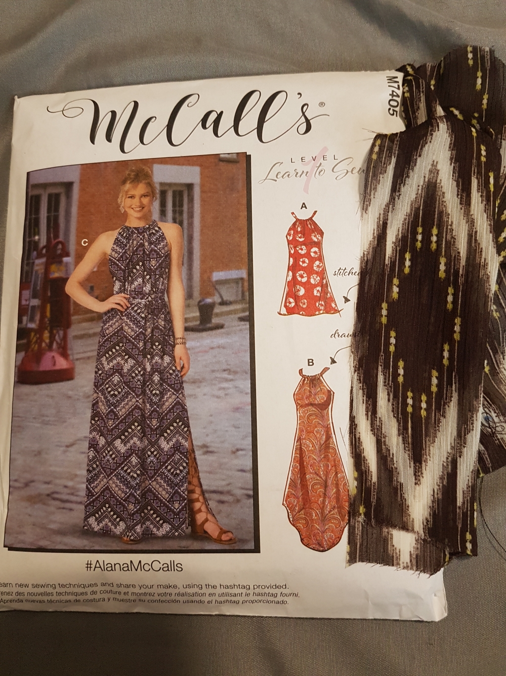 MAXI PLUS SIZES MCCALL'S SEWING PATTERN 7405 MISSES 16-26 EASY DRAWSTRING DRESS 