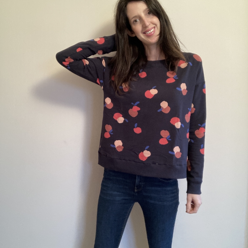 brunette sweatshirt