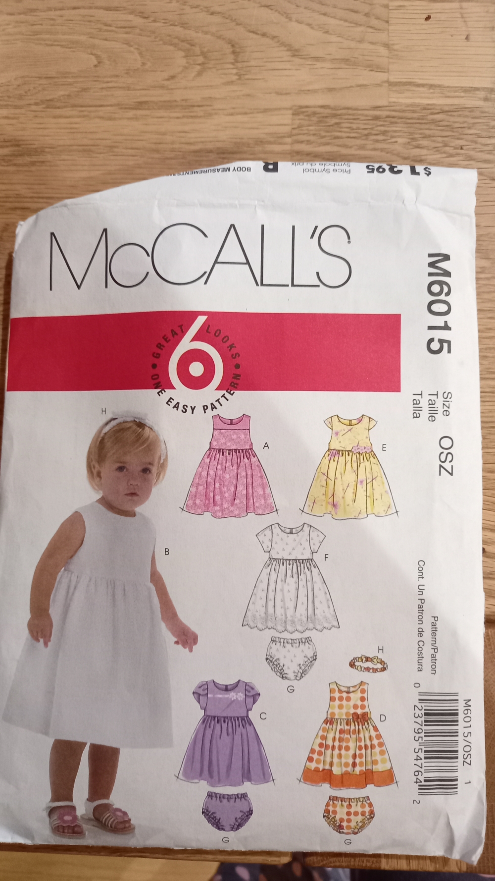 McCalls Sewing Pattern 6015, 1007993