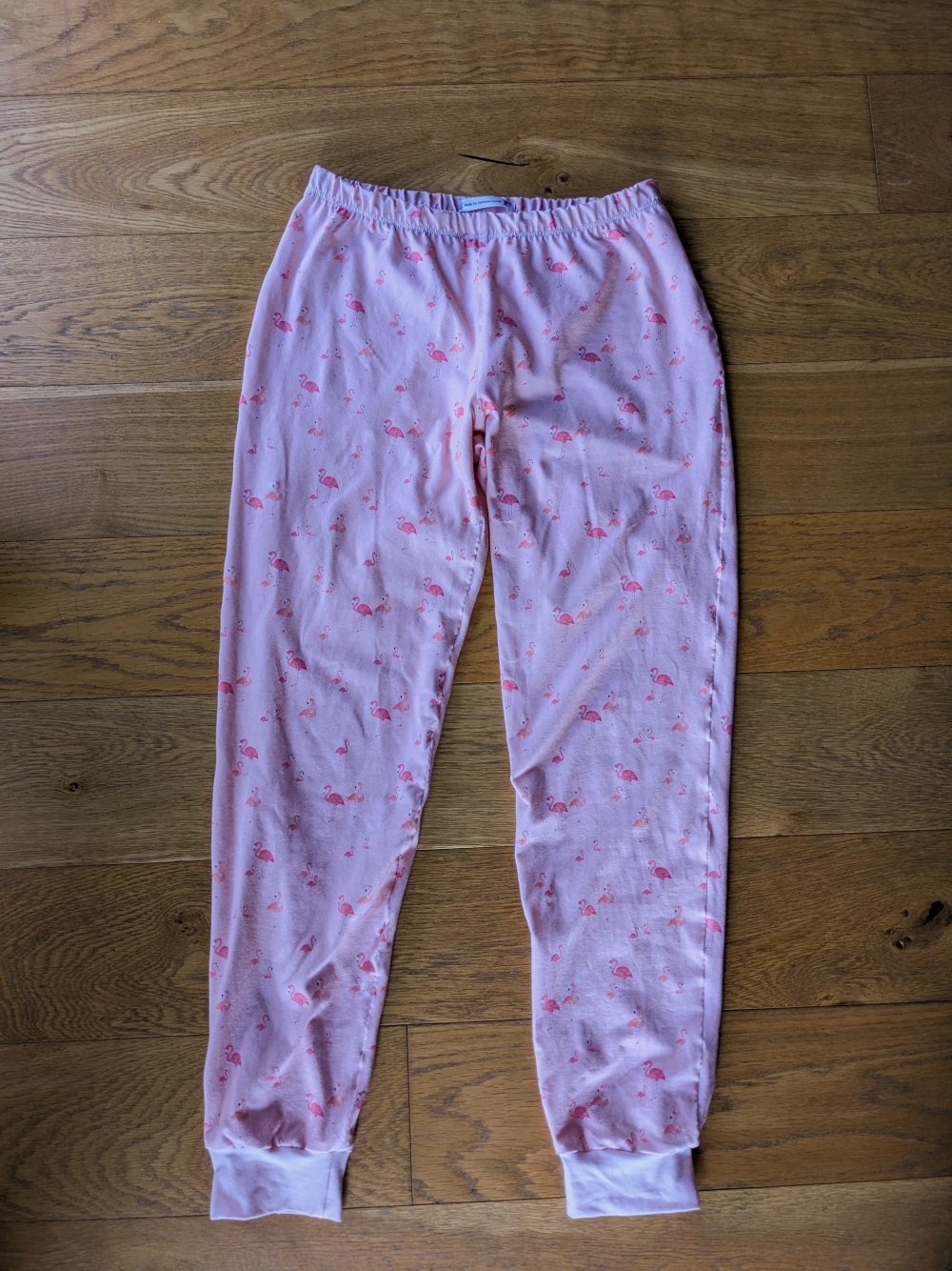 Victoria's Secret Pink COTTON FOLDOVER FULL LEGGINGS Tropical Palm Black  Pants 