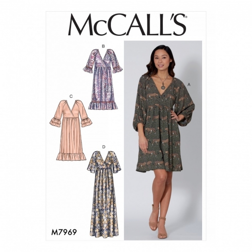 XSM-SML-MED McCalls Sewing Pattern 7969 Dresses Y