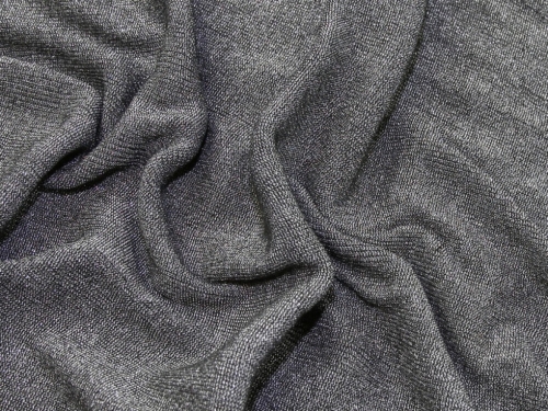 Lurex Rib Stretch Knit Fabric Silver Minerva