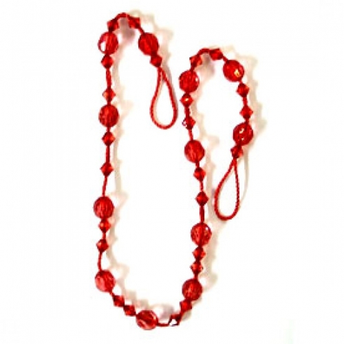 Beaded Curtain Tie Backs Red