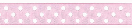 Berisfords Sheer Dots Organza Ribbon 2 Pink