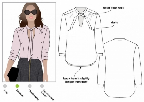 Style Arc Paper Sewing Pattern Holly Blouse