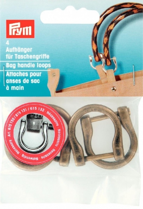 Prym Bag Handle Loops Antique Brass