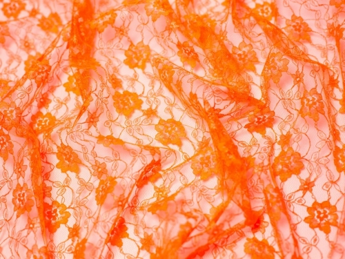 Minerva Core Range Delicate Lace Fabric Fluorescent Orange