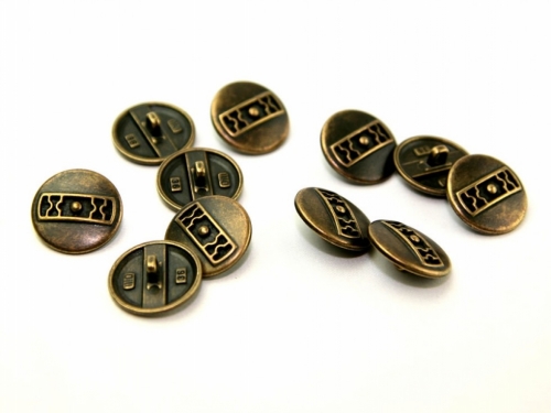 Dill Round Metal Buttons Antique Gold
