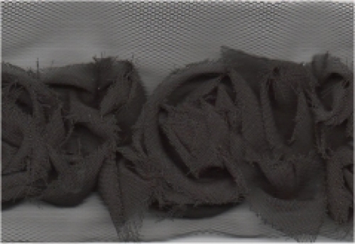 Chiffon Flowers Trim Black