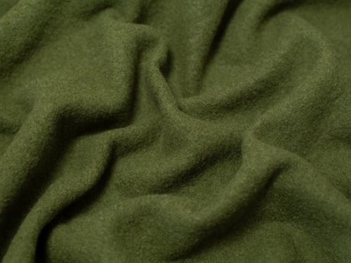 Minerva Core Range Heavy 100% Boiled Wool Coating Fabric Olive Green
