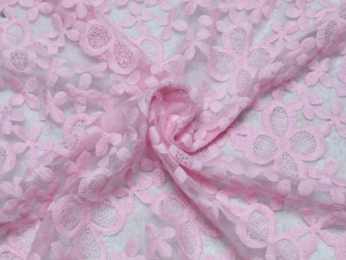 Pink guipure lace fabric discount