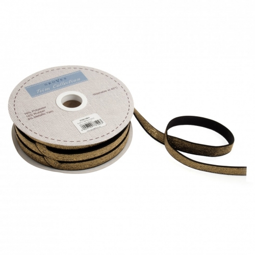 Gold Metallic Elastic Black