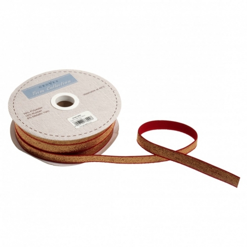 Gold Metallic Elastic Red