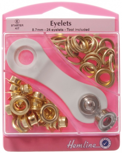 Hemline Metal Eyelets Kit Gold