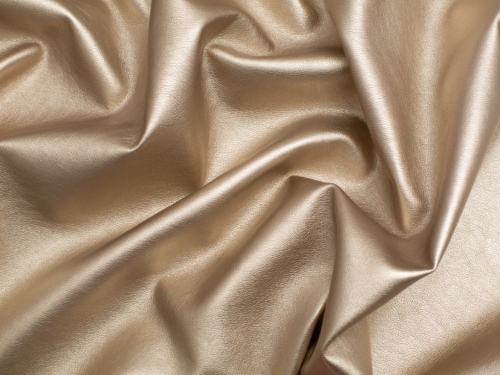 Minerva Core Range Soft Faux Leather Fabric Metallic Light Gold