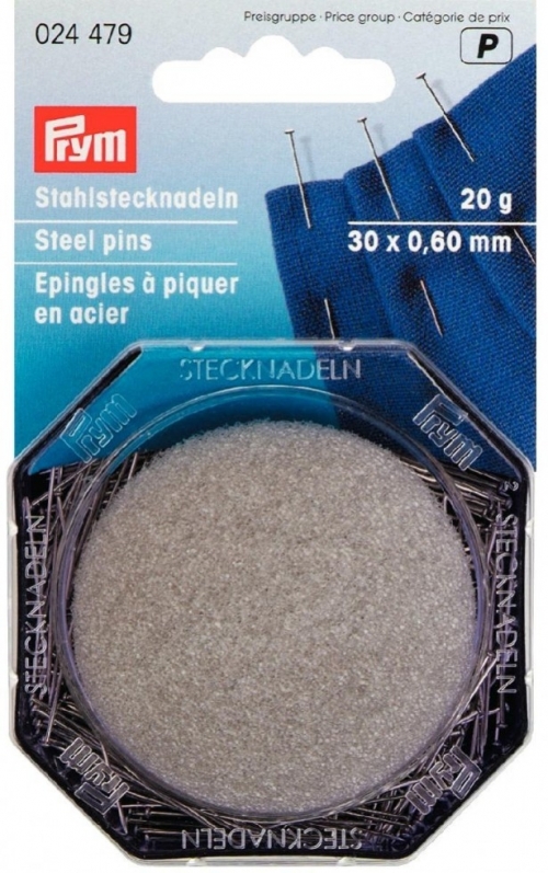 Prym Cushion Top Straight Pins Silver