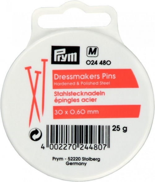 Prym Straight Dressmakers Pins Silver