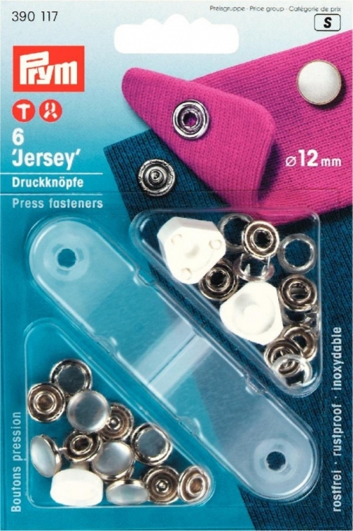 Prym Non-sew Press Fasteners Jersey Brass Pearl Cap 12 mm