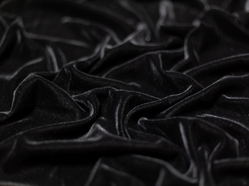 SALE!!! Close-Out Designer Runway Stretch Black Velvet Fabric By