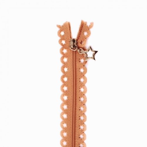 Star Lace Dress Zips Sand