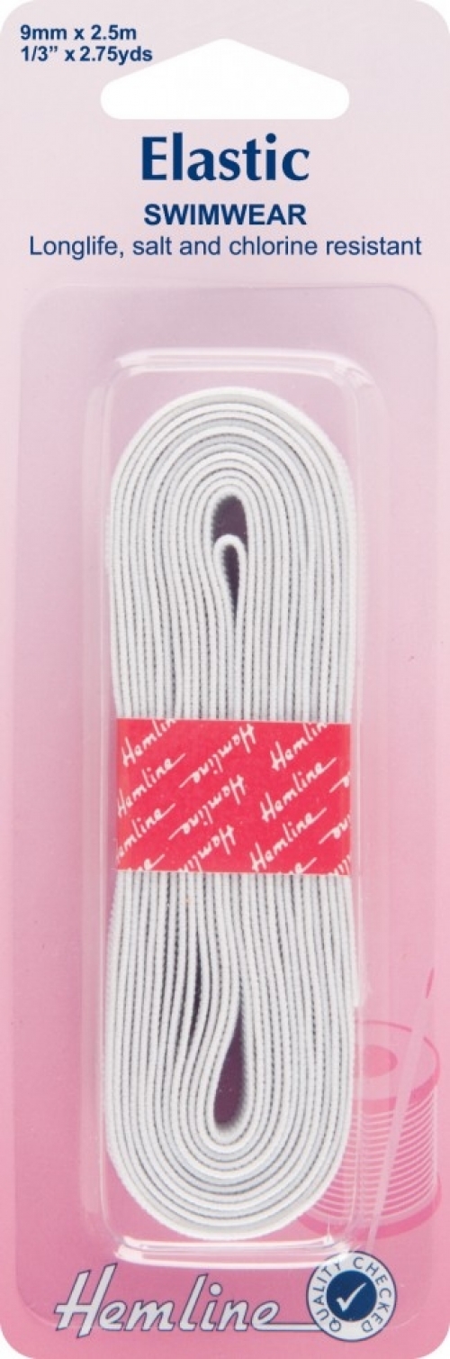 Hemline Woven Swimwear Elastic White